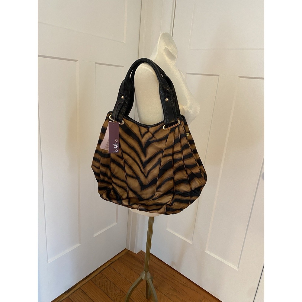 Stunning Kooba Brown and Black Patterned Shoulder Tote